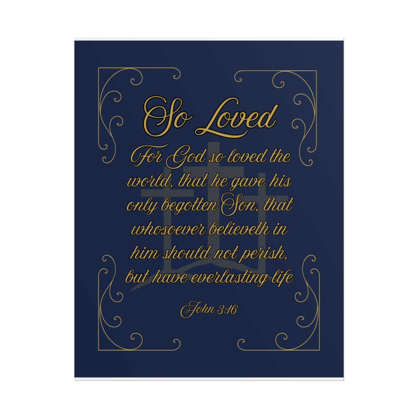 So Loved – John 3:16 Scriptural Wall Art Faithful Midnight