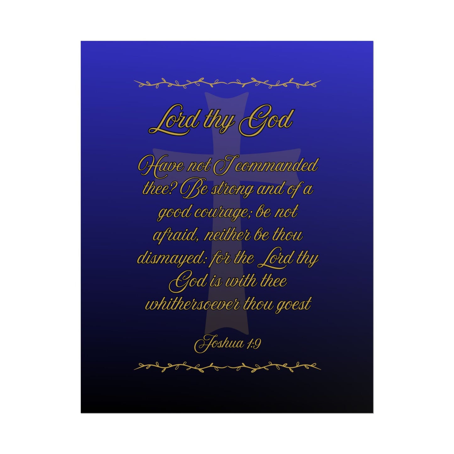 Lord thy God — Joshua 1:9 Scripture Wall Art Heavenly Blue