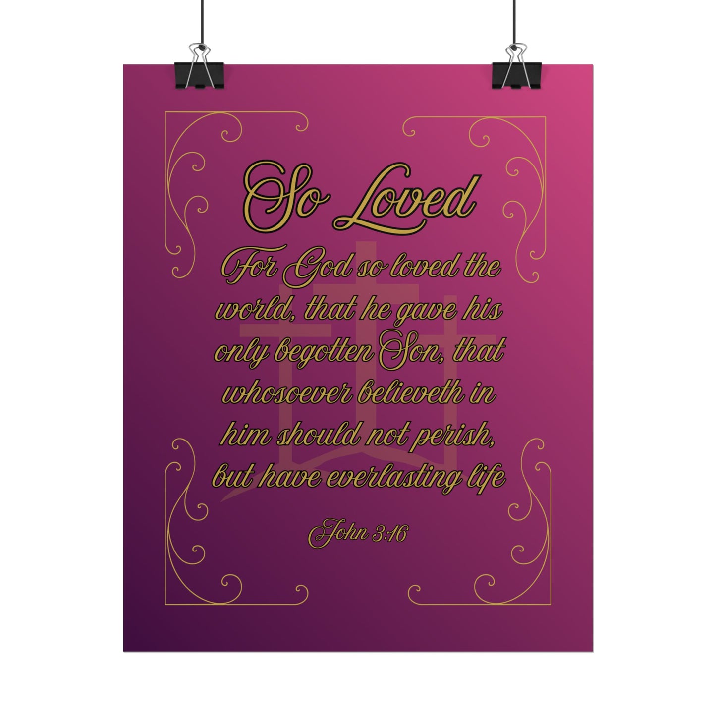 So Loved — John 3:16 Scripture Wall Art Glorified Magneta