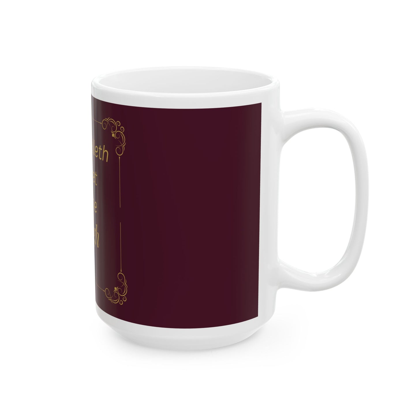 He That Dwelleth — Inspirational Scripture Mug (11oz/15oz) Burgundy | Playfair Display