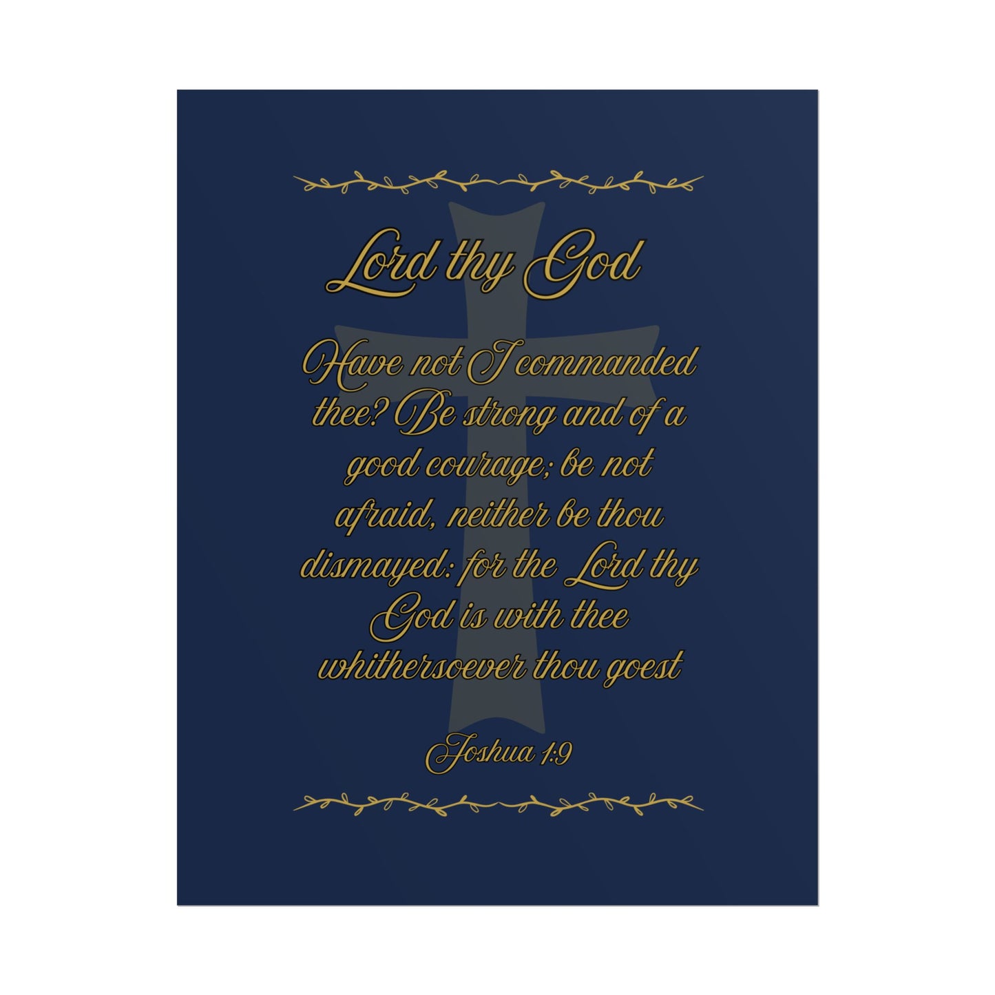 Lord thy God — Joshua 1:9 Scripture Wall Art Faithful Midnight