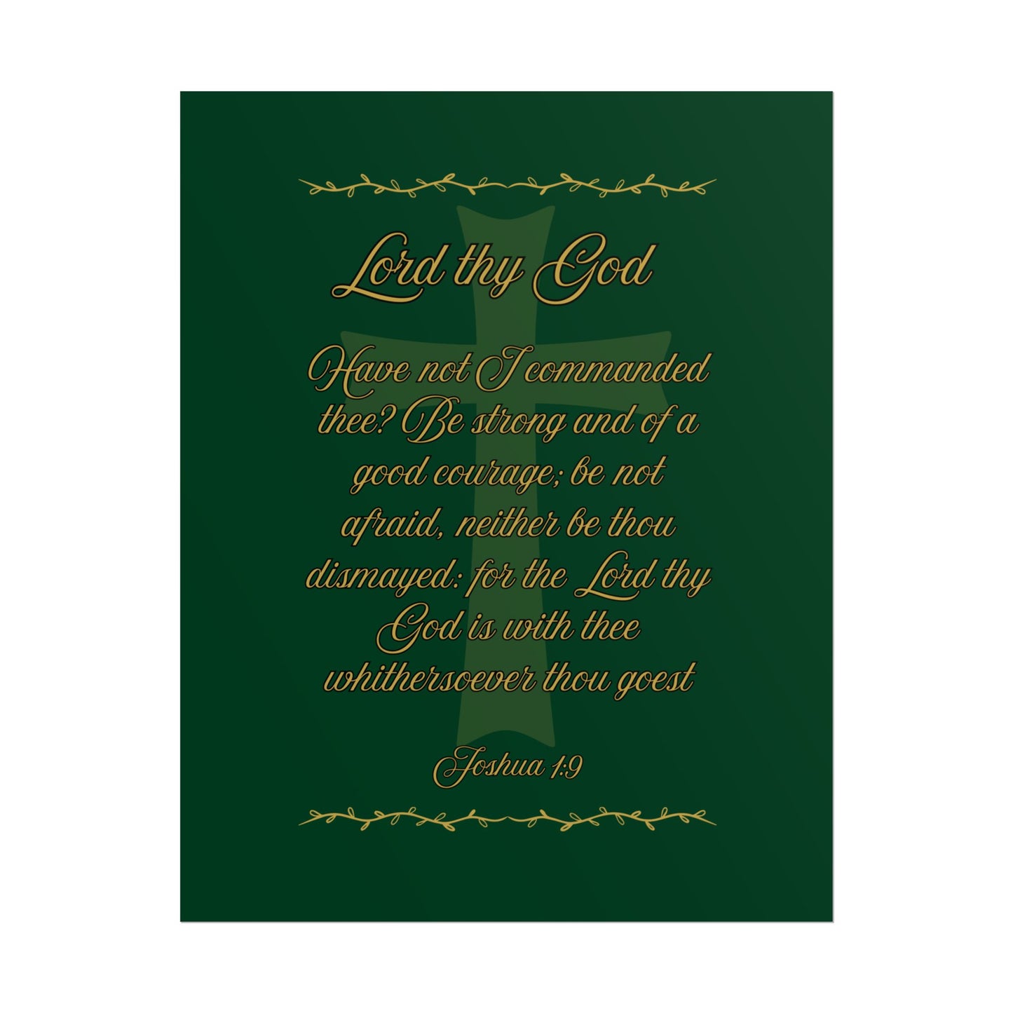 Lord thy God — Joshua 1:9 Scripture Wall Art Legacy Emerald