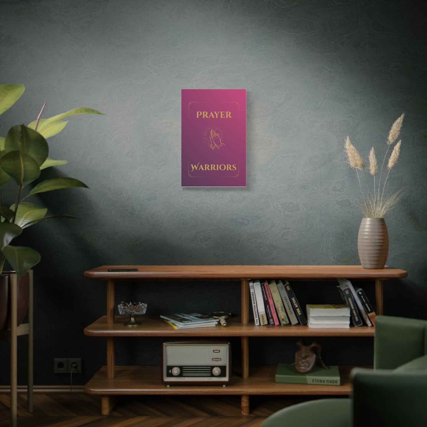 Prayer Warriors Canvas Wall Art — Glorified Magenta with Anointed Gold Text