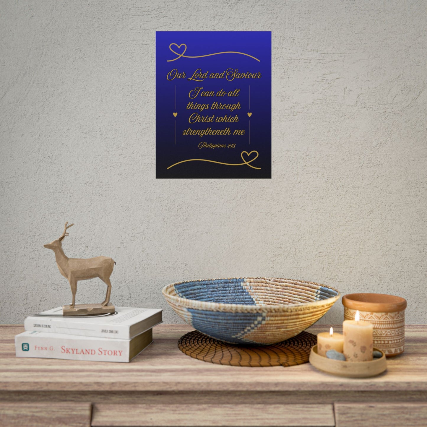 Our Lord and Saviour — Philippians 4:13 Scripture Wall Art Heavenly Blue