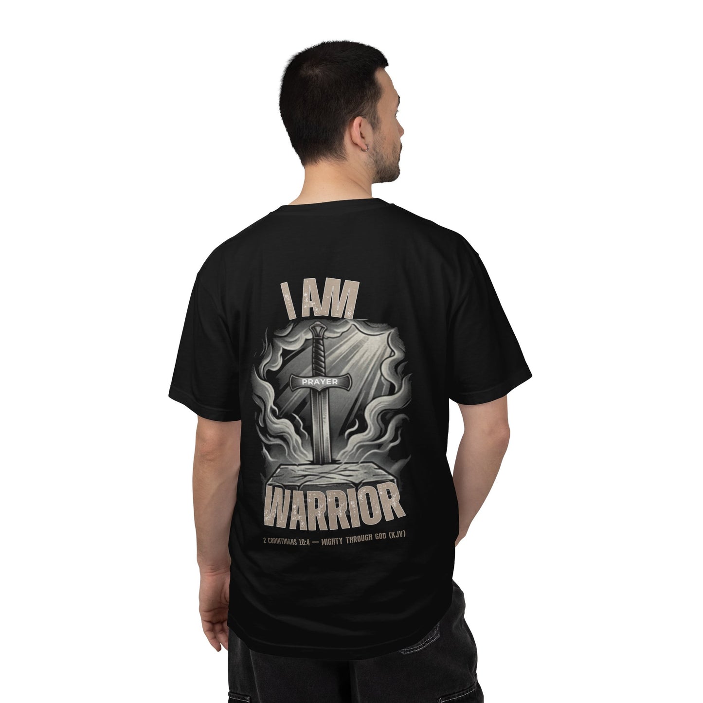 "I Am a Prayer Warrior" — Unisex Faith Heritage Crest T-Shirt | Celtic Cross | Prayer Warrior Tee