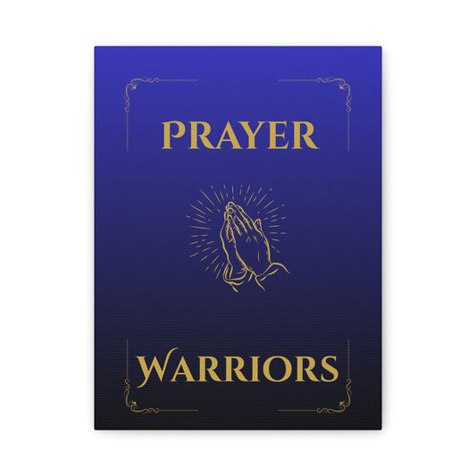 Prayer Warriors Canvas Wall Art — Heavenly Blue with Anointed Gold Text