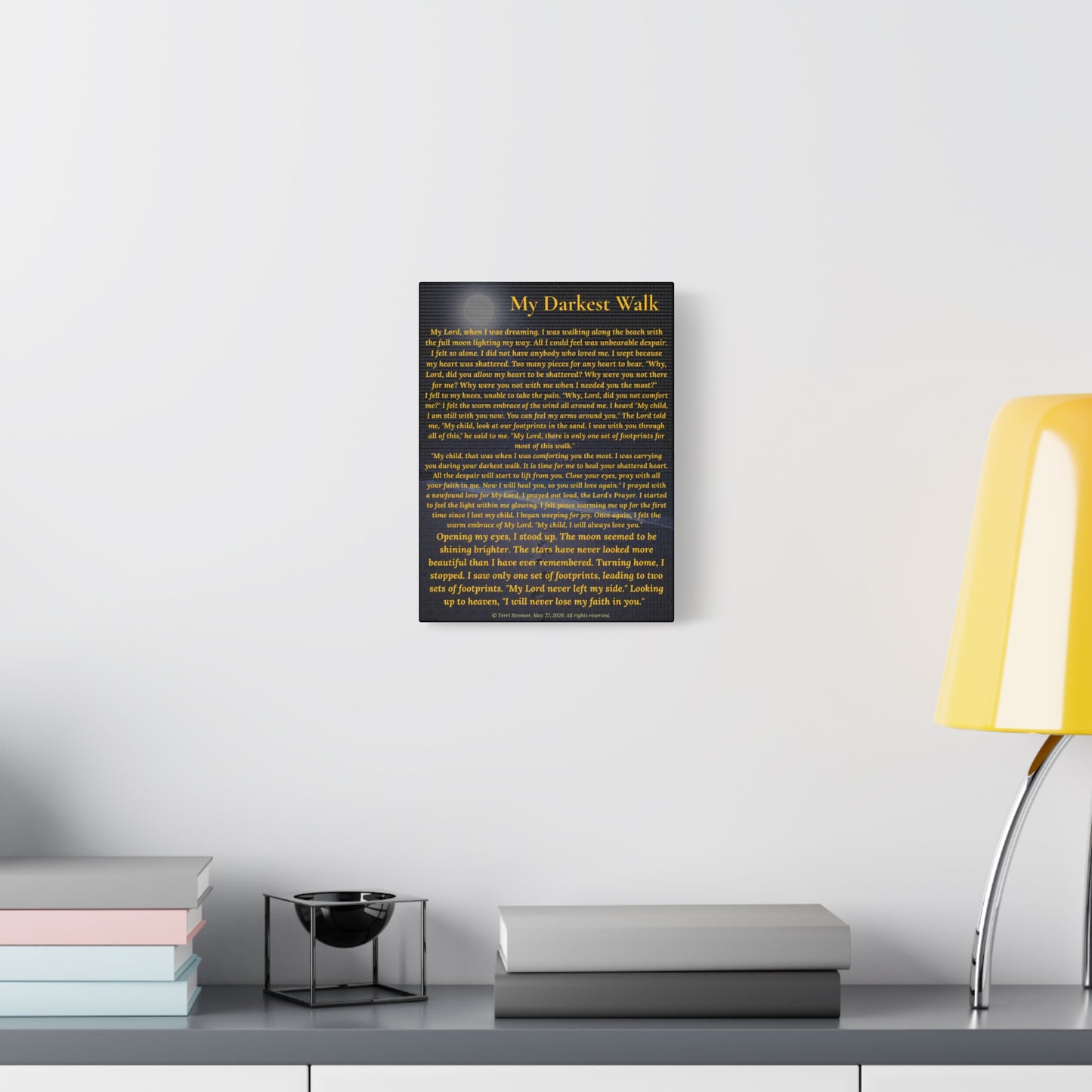 Canvas Wall Art — "My Darkest Walk" Poem Print