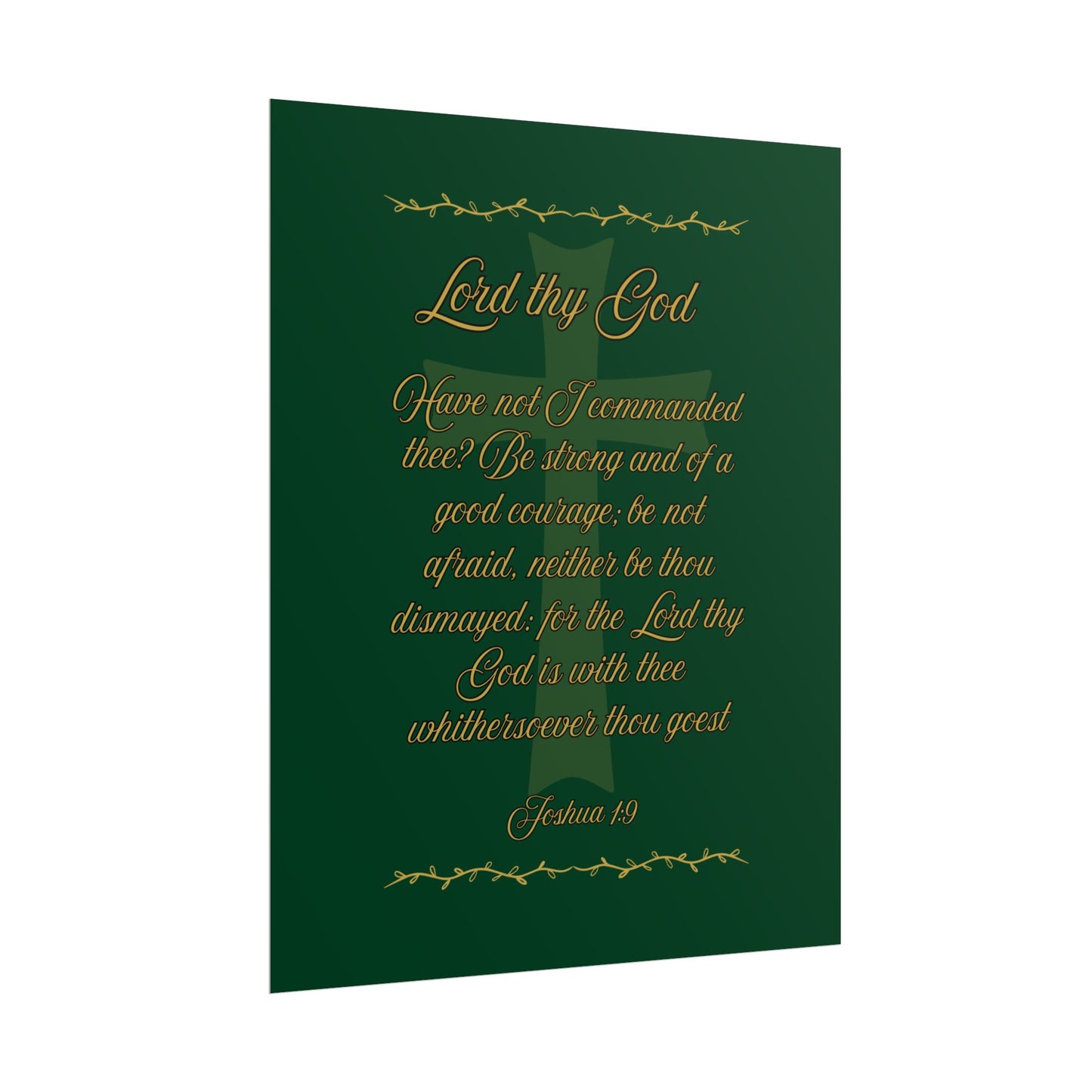 Lord thy God — Joshua 1:9 Scripture Wall Art Legacy Emerald