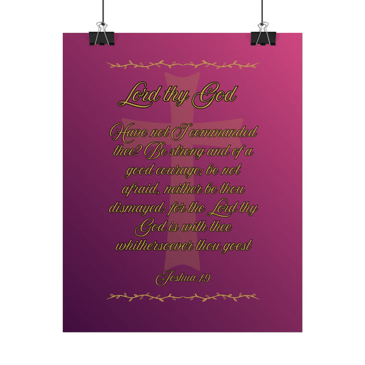 Lord thy God — Joshua 1:9 Scripture Wall Art Glorified Magenta