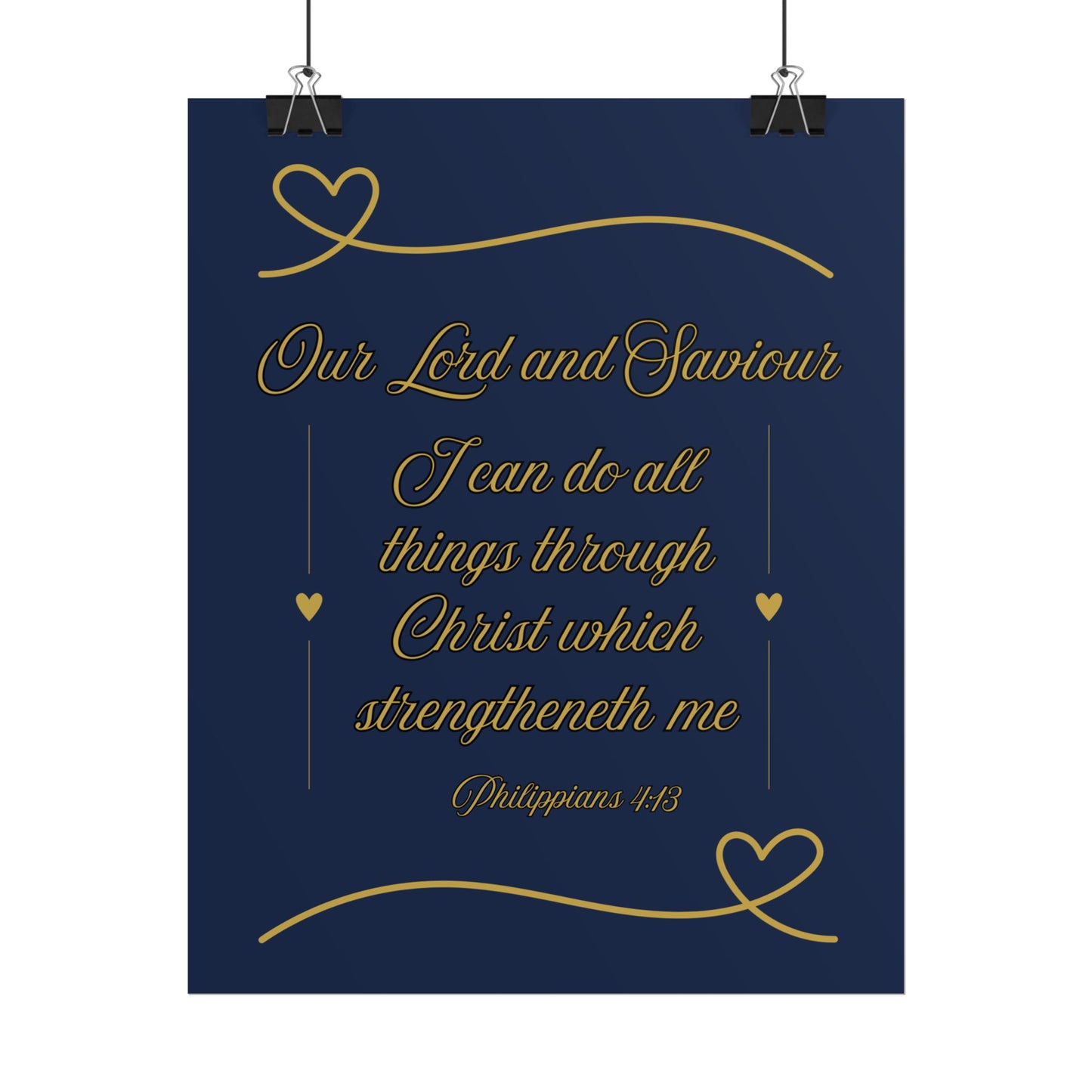 Our Lord and Saviour – Philippians 4:13 Scripture Wall Art Faithful Midnight