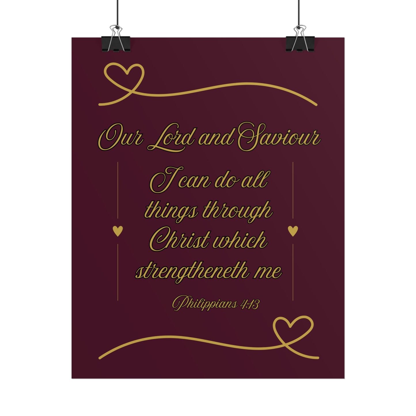 Our Lord and Saviour— Philippians 4:13 Scripture Wall Art Redeemed Scarlet