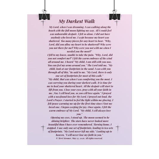 MDW my loved one - Inspirational Prayer Poem Print rolled Poster