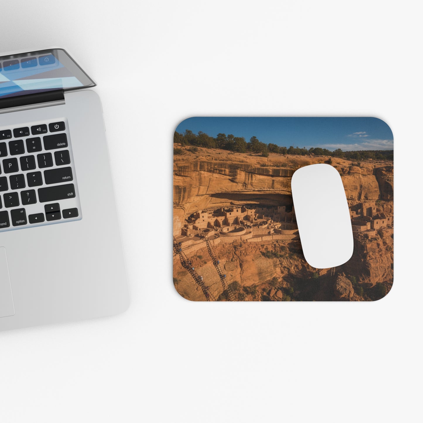 Mesa Verde Cliff Dwelling Mouse Pad — Southwest Desert Landscape Desk Mat