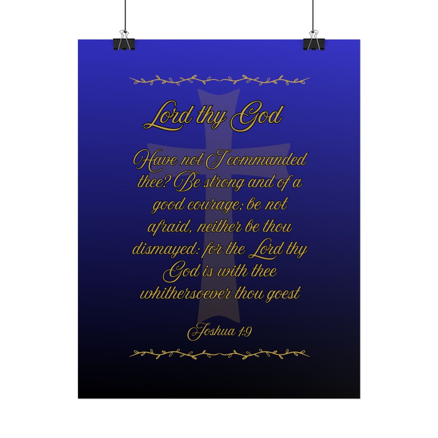 Lord thy God — Joshua 1:9 Scripture Wall Art Heavenly Blue