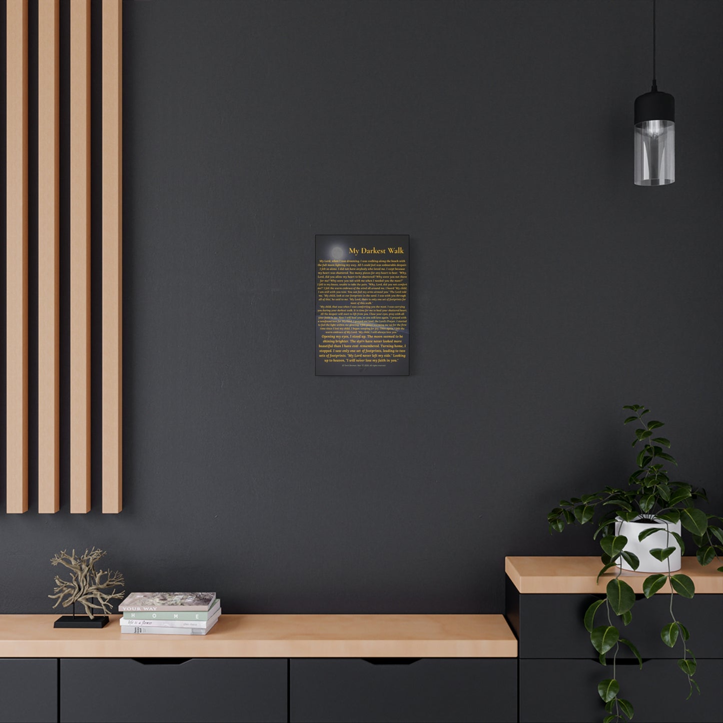 Canvas Wall Art — "My Darkest Walk" Poem Print