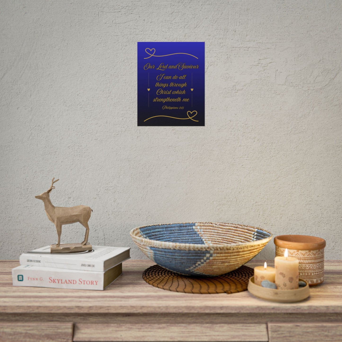 Our Lord and Saviour — Philippians 4:13 Scripture Wall Art Heavenly Blue