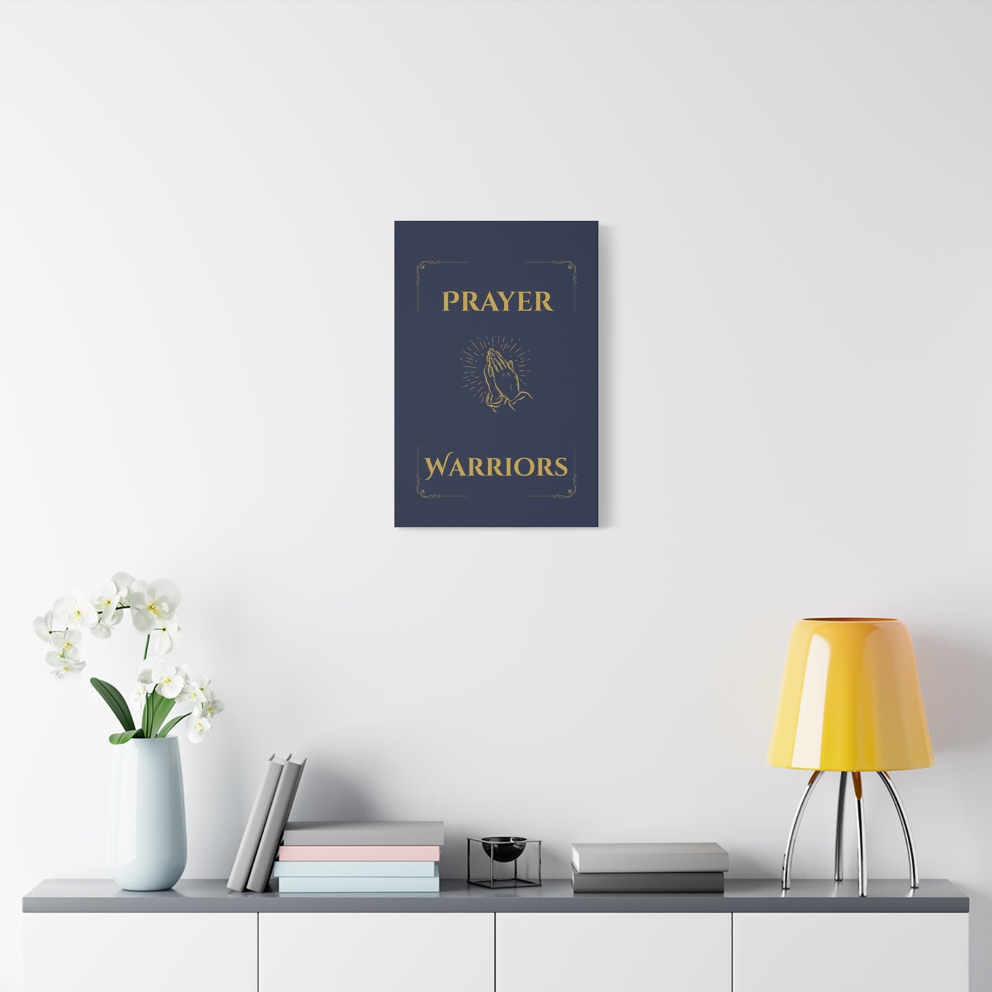 Prayer Warriors Canvas Wall Art — Faithful Midnight with Anointed Gold Text