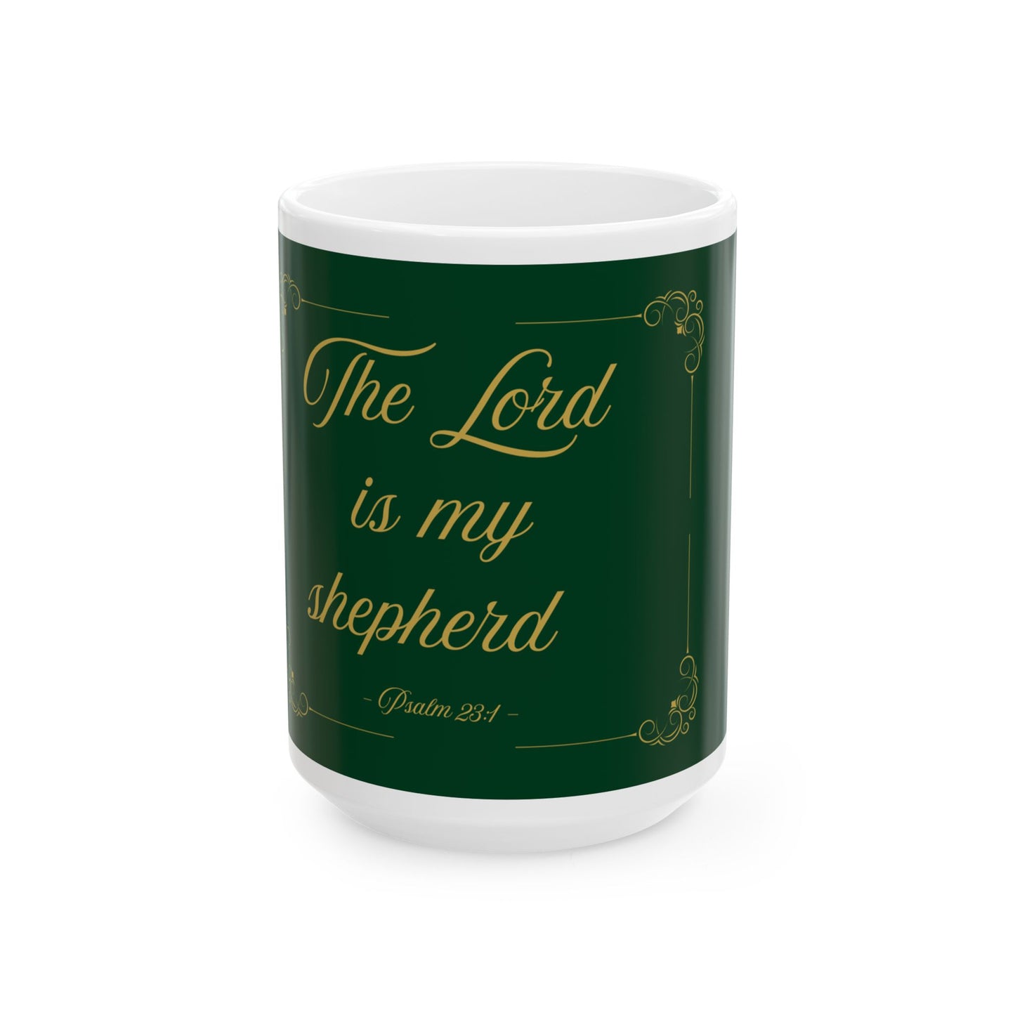 The Lord Is My Shepherd — Inspirational Scripture Mug (11oz/15oz) Emerald Night