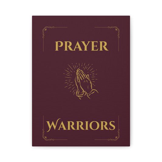 Prayer Warriors Canvas Wall Art — Redeemed Scarlet with Anointed Gold Text