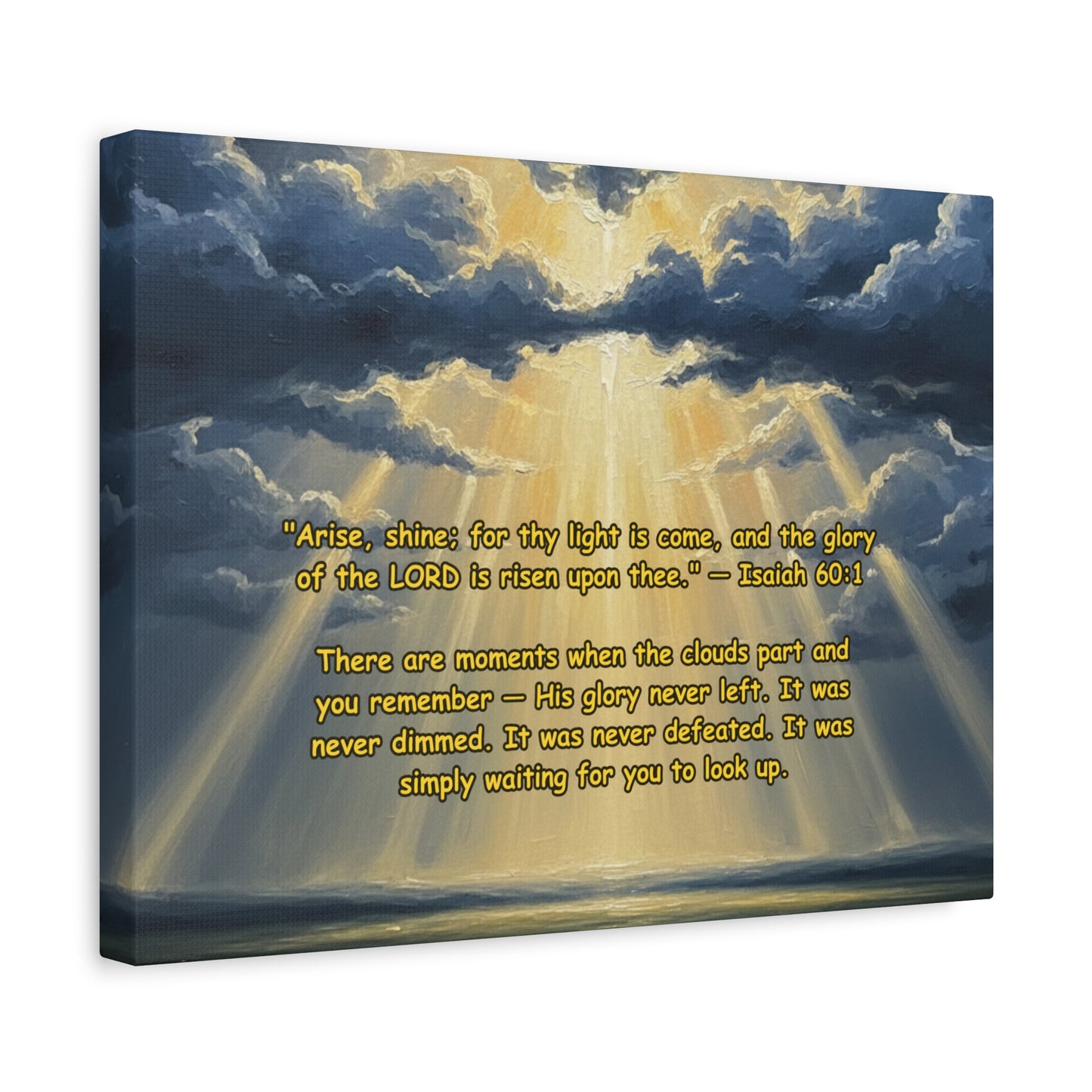 Shekinah Glory | "Thy Light Is Come" | Isaiah 60:1 | Scripture Canvas Wall Art