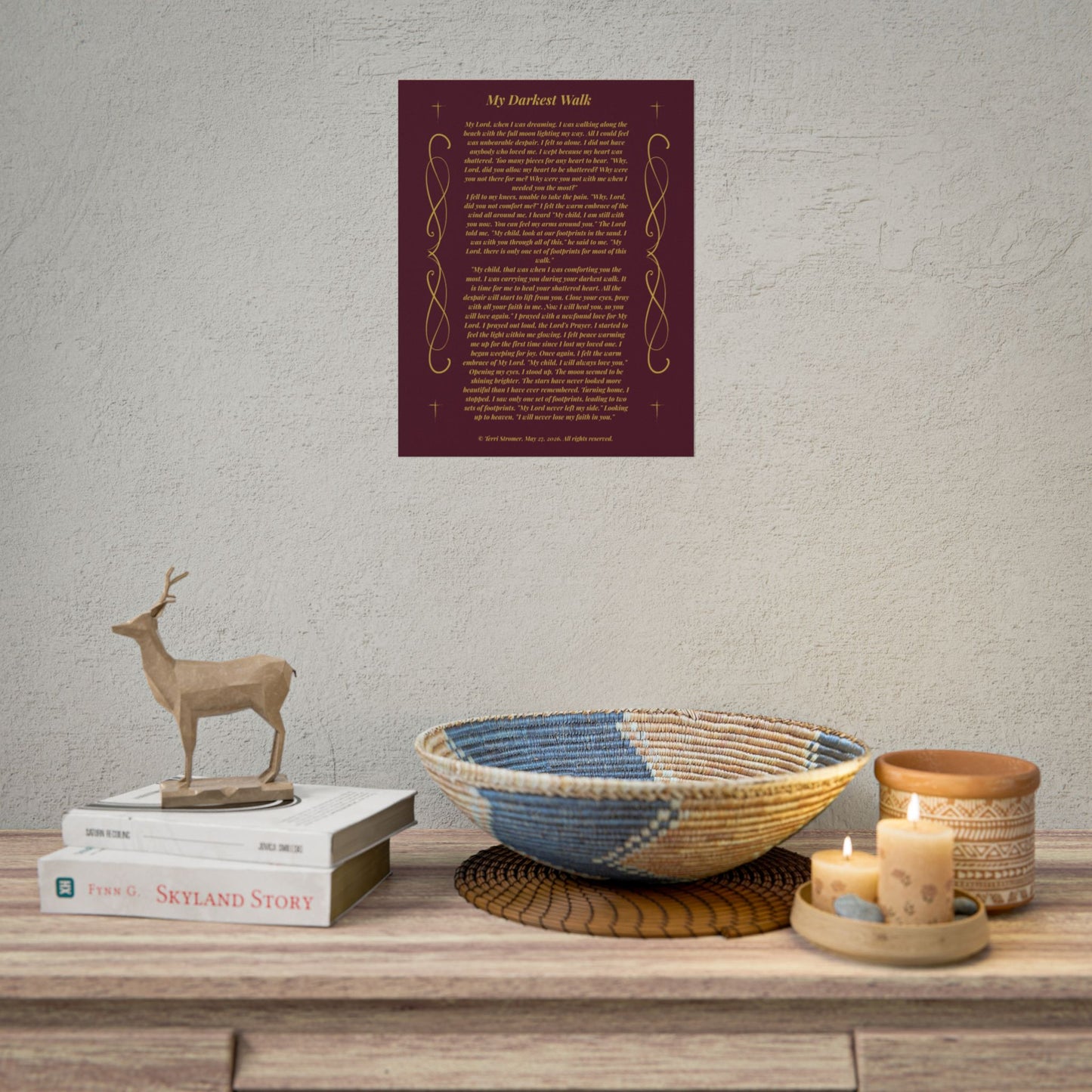 MTV My Darkest Walk - Rolled Wall Art Burgundy