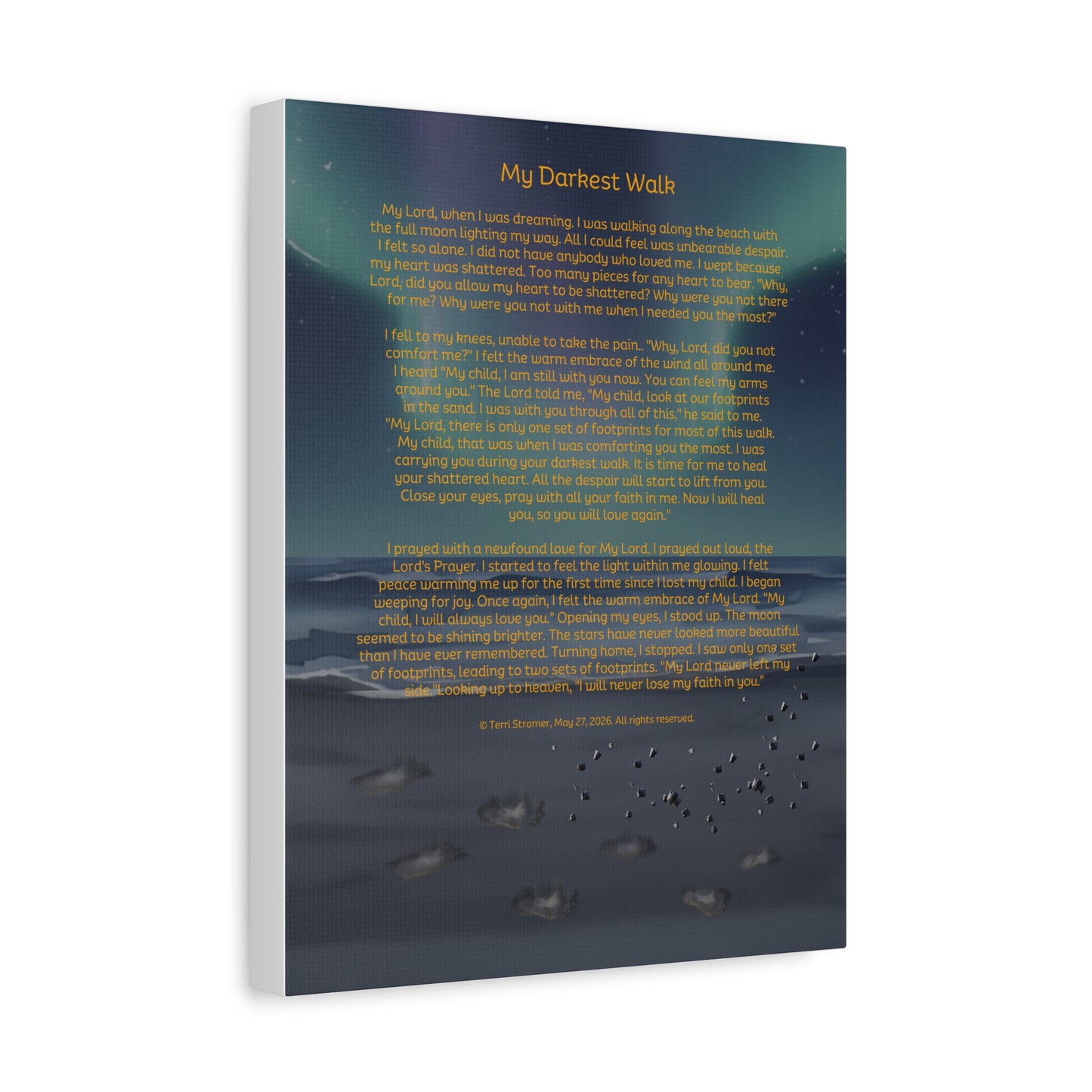 My Darkest Walk | Poem | Matte Canvas (Stretched)