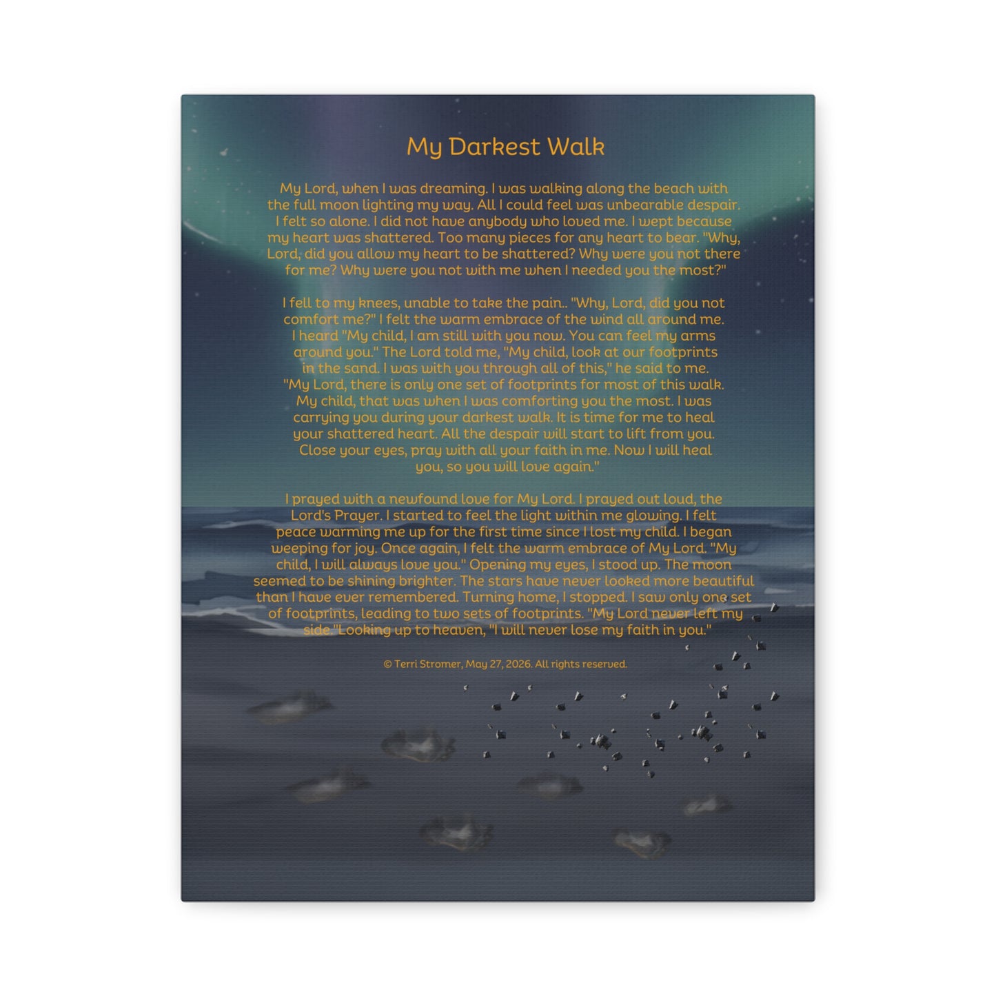 My Darkest Walk | Poem | Matte Canvas (Stretched)