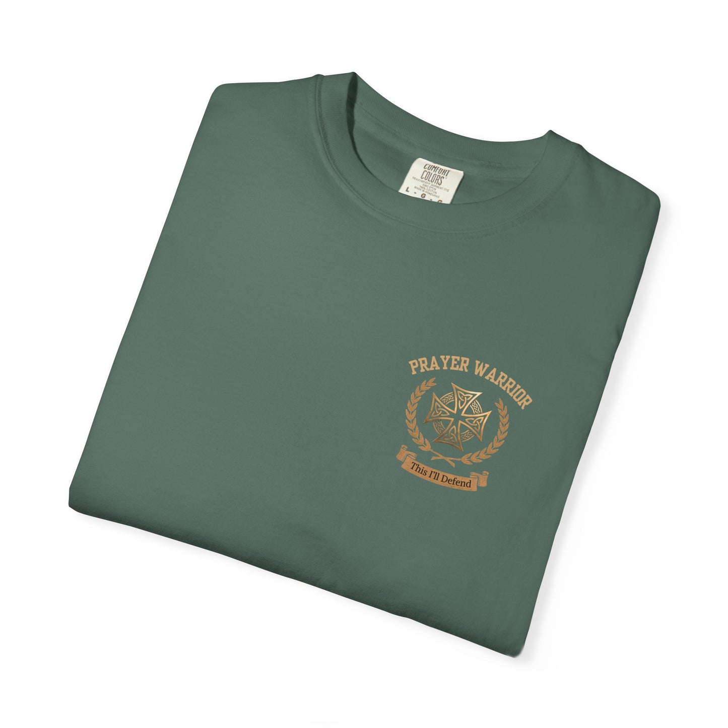 "I Am a Prayer Warrior" — Unisex Faith Heritage Crest T-Shirt | Celtic Cross | Prayer Warrior Tee