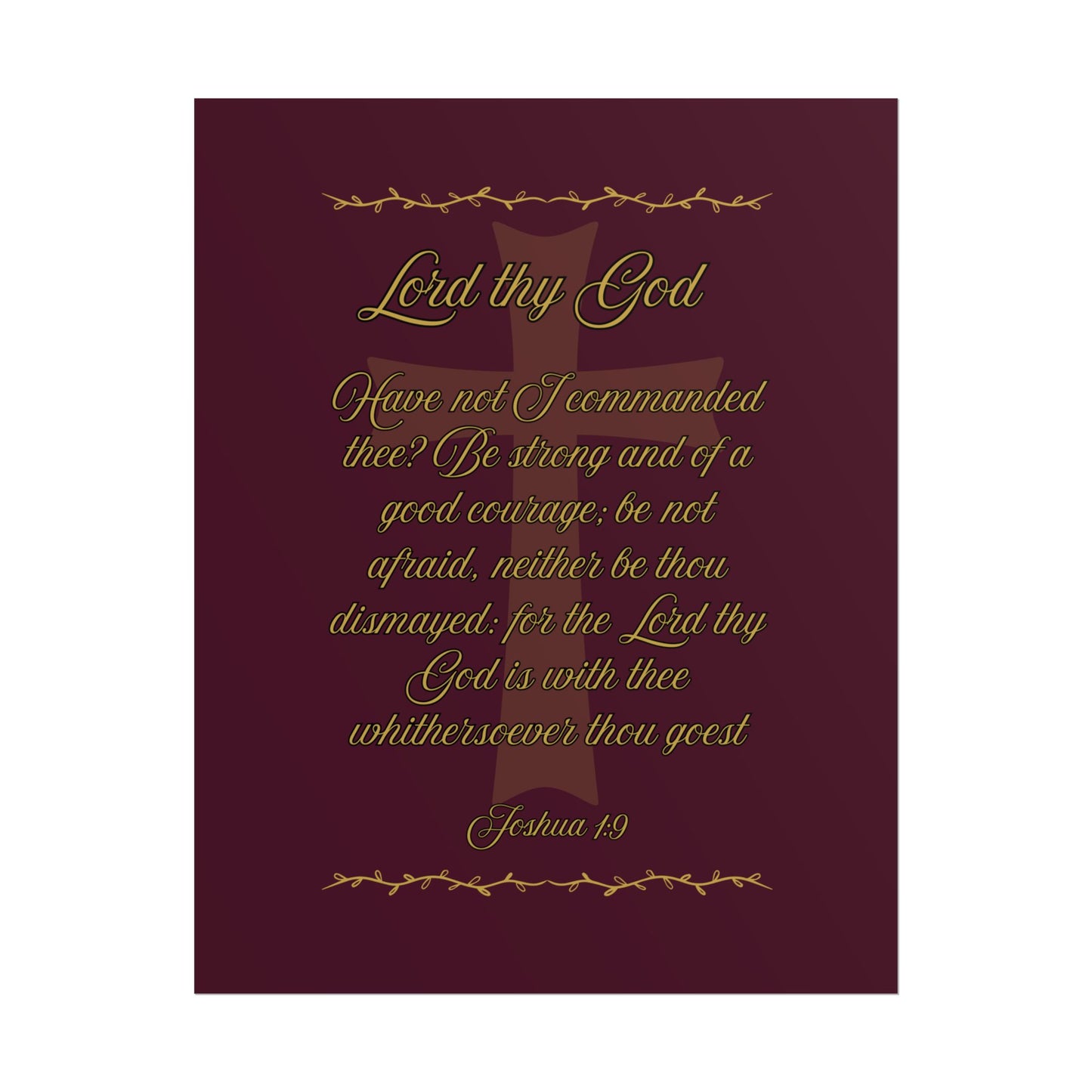 Lord thy God — Joshua 1:9 Scripture Wall Art Redeemed Scarlet