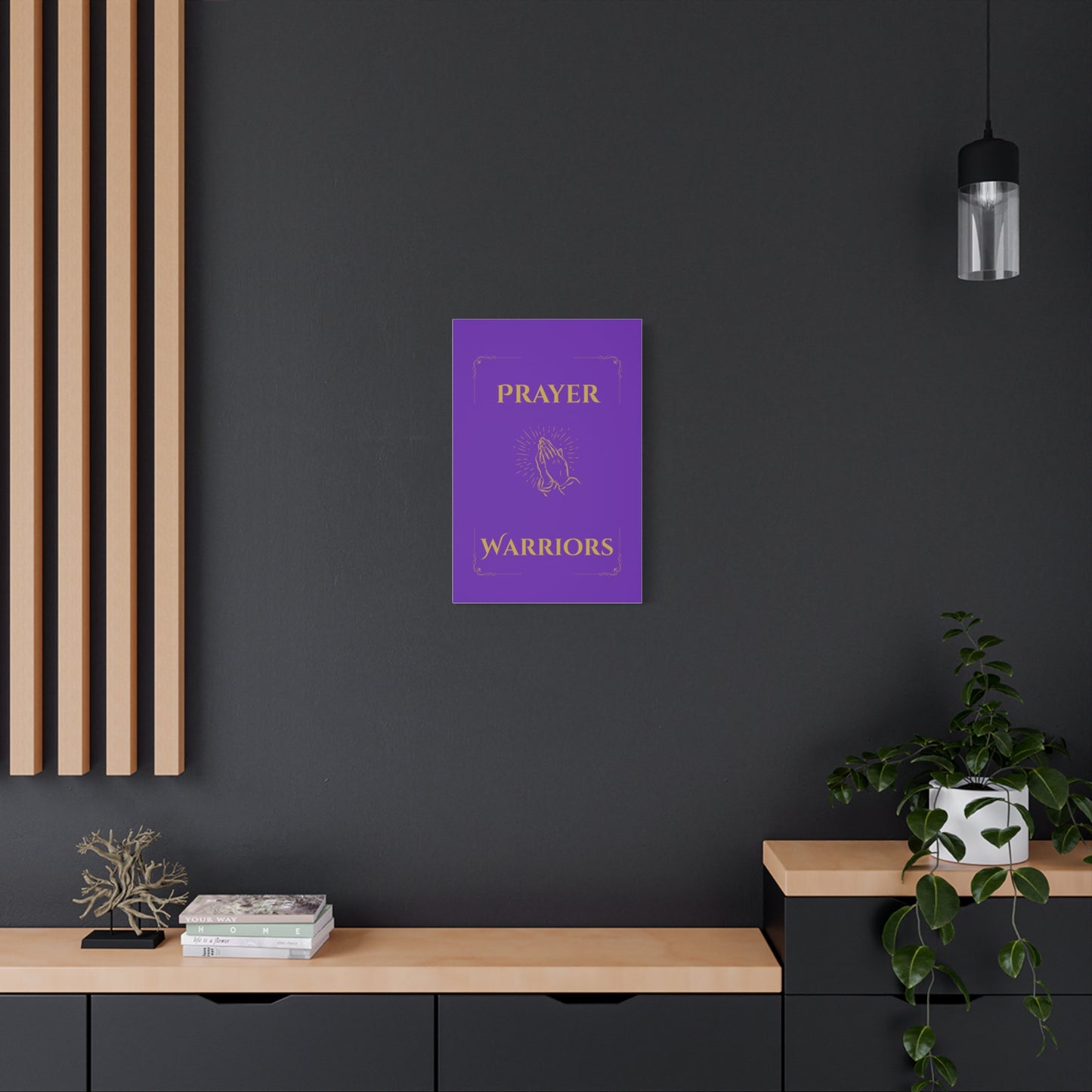 Prayer Warriors Canvas Wall Art — Sovereign Purple with Anointed Gold Text