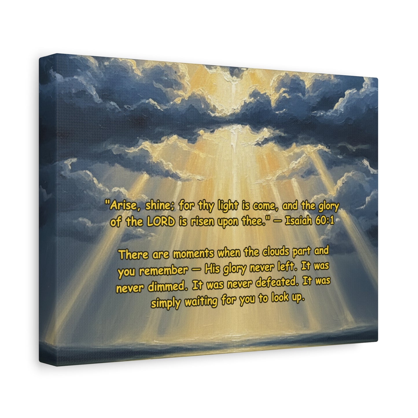 Shekinah Glory | "Thy Light Is Come" | Isaiah 60:1 | Scripture Canvas Wall Art