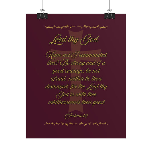 Lord thy God — Joshua 1:9 Scripture Wall Art Redeemed Scarlet