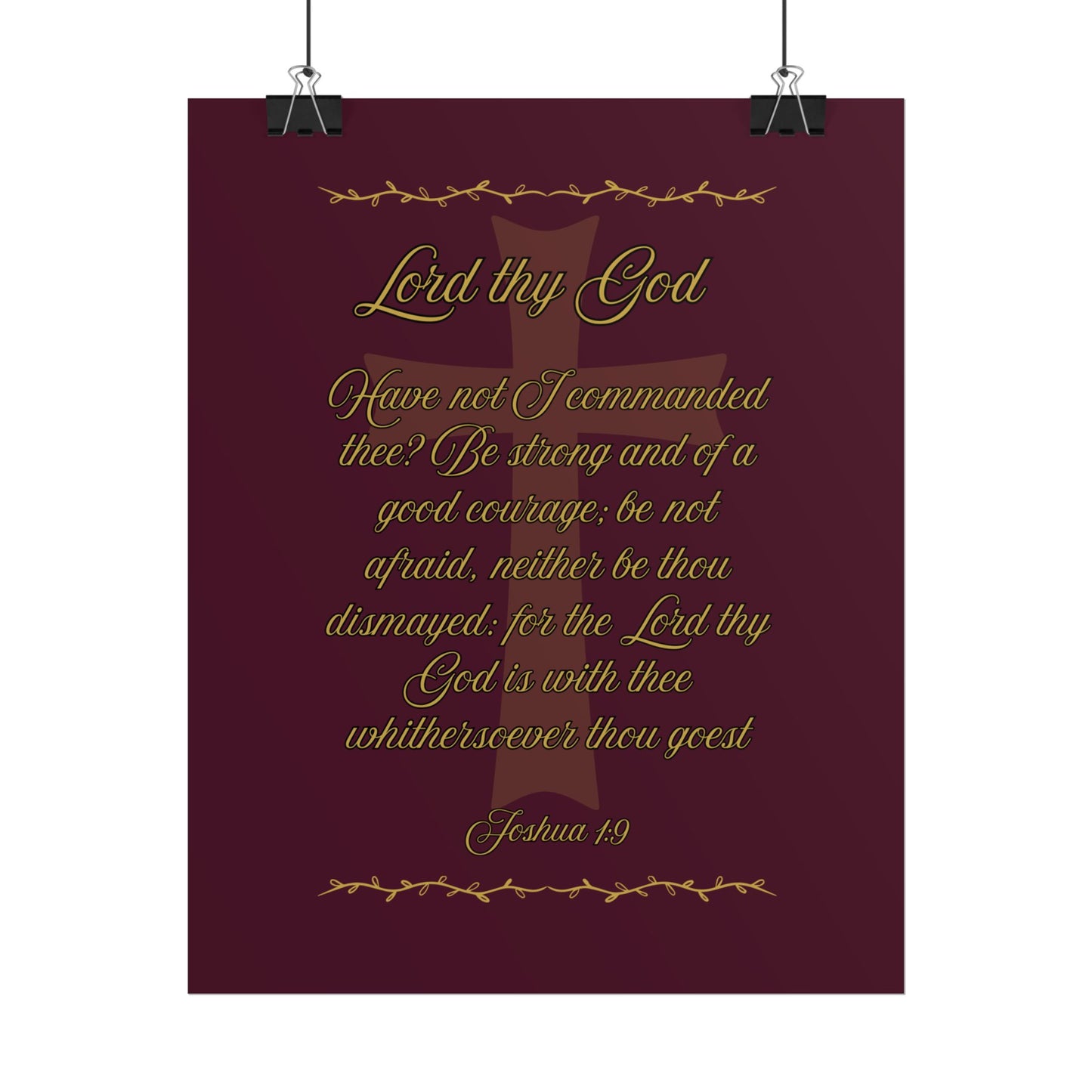 Lord thy God — Joshua 1:9 Scripture Wall Art Redeemed Scarlet