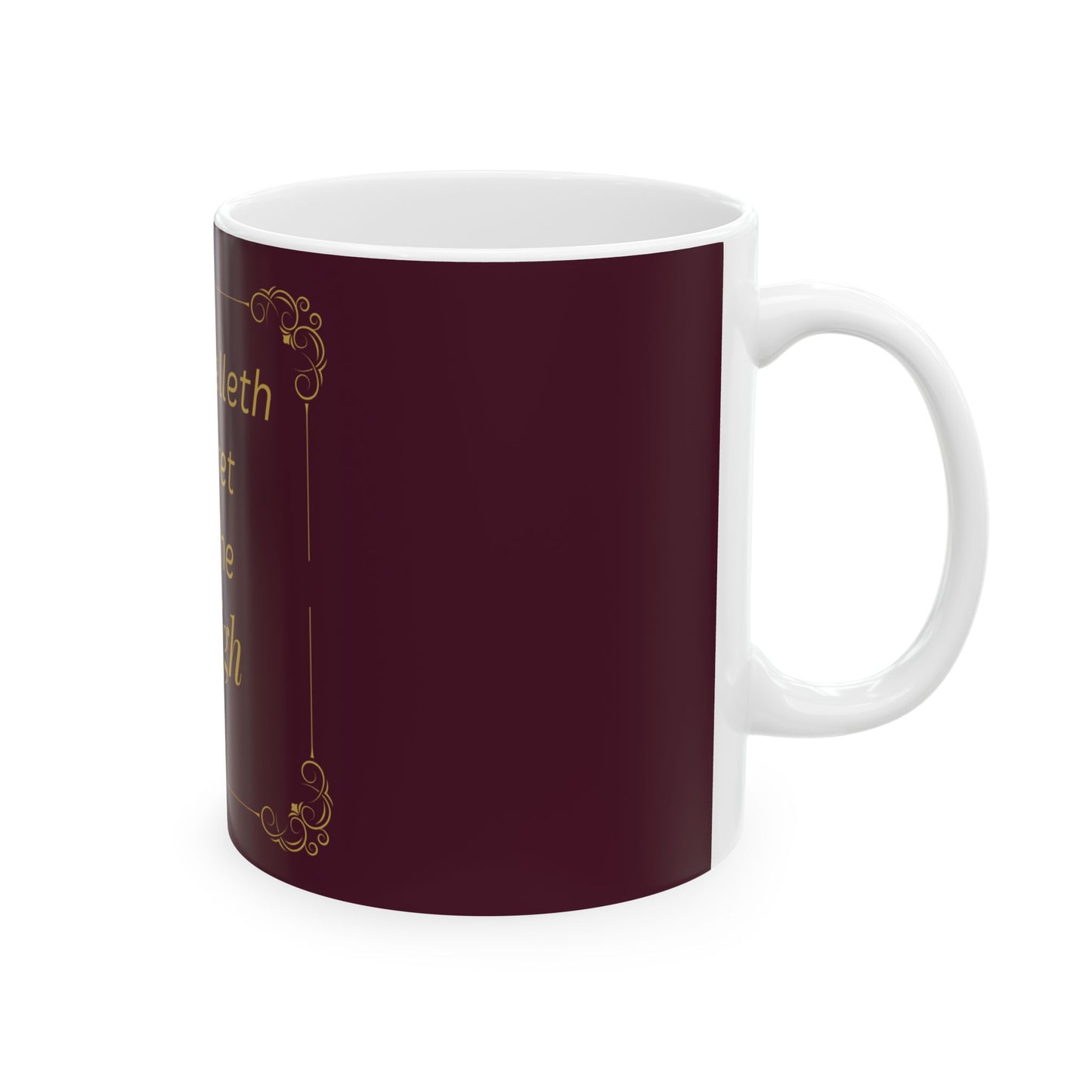 He That Dwelleth — Inspirational Scripture Mug (11oz/15oz) Burgundy | Playfair Display