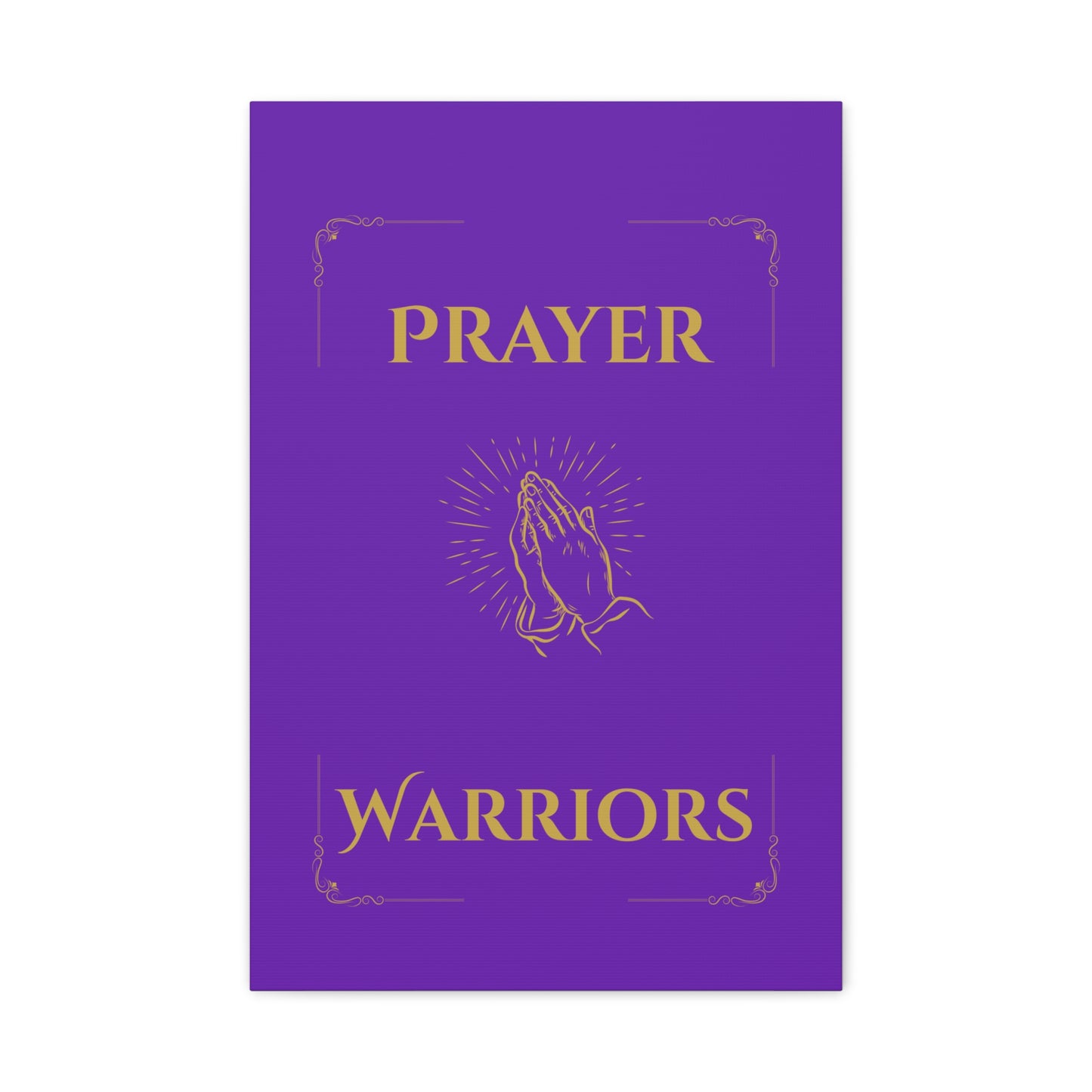 Prayer Warriors Canvas Wall Art — Sovereign Purple with Anointed Gold Text