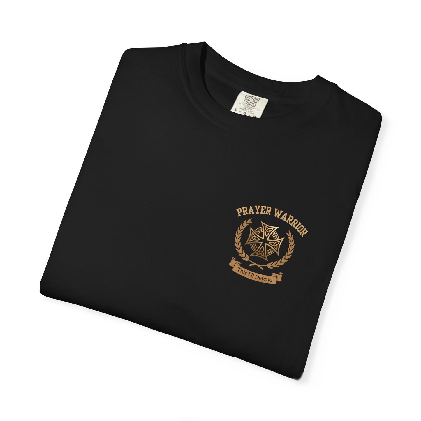 "I Am a Prayer Warrior" — Unisex Faith Heritage Crest T-Shirt | Celtic Cross | Prayer Warrior Tee