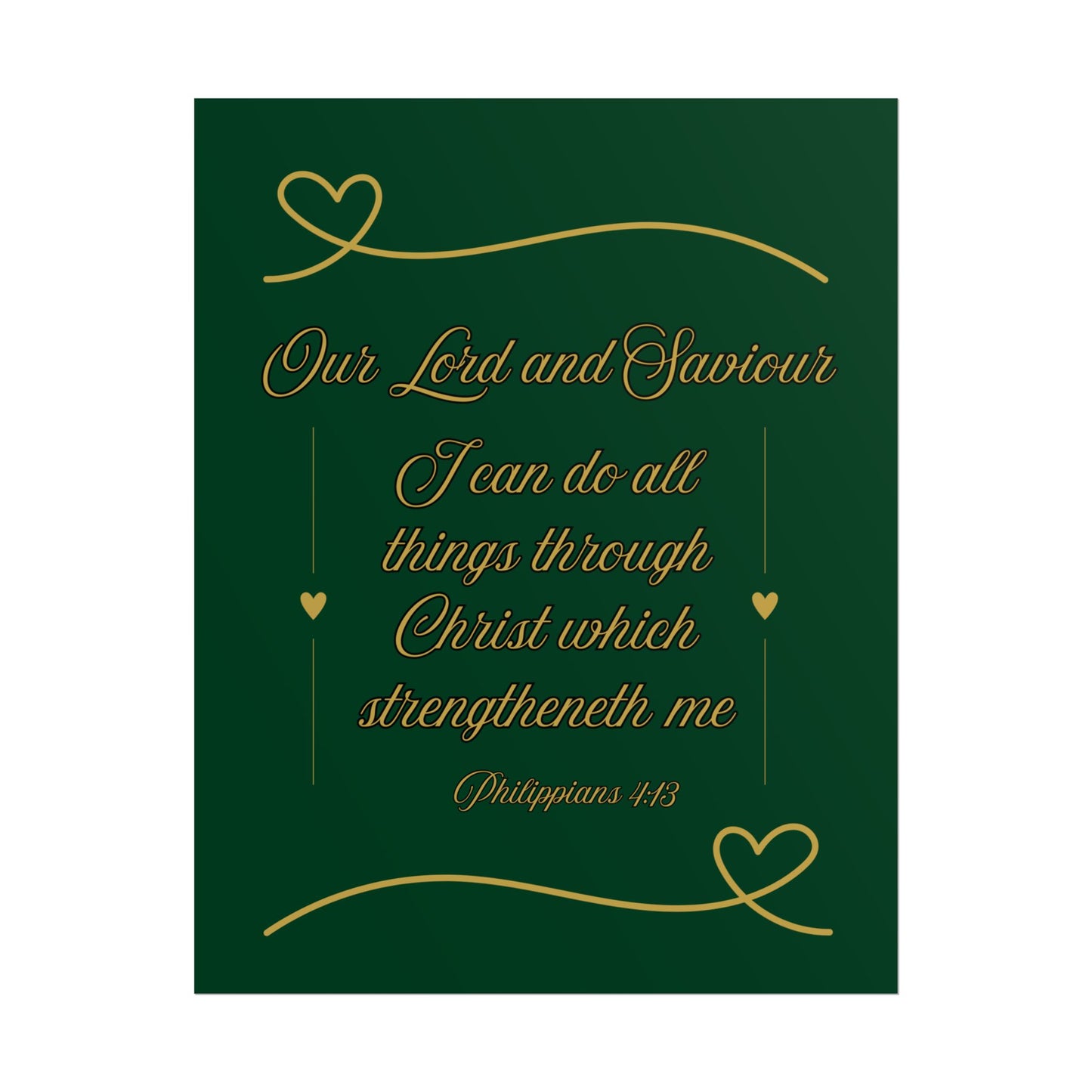 Our Lord and Saviour — Philippians 4:13 Scripture Wall Art Legacy Emerald
