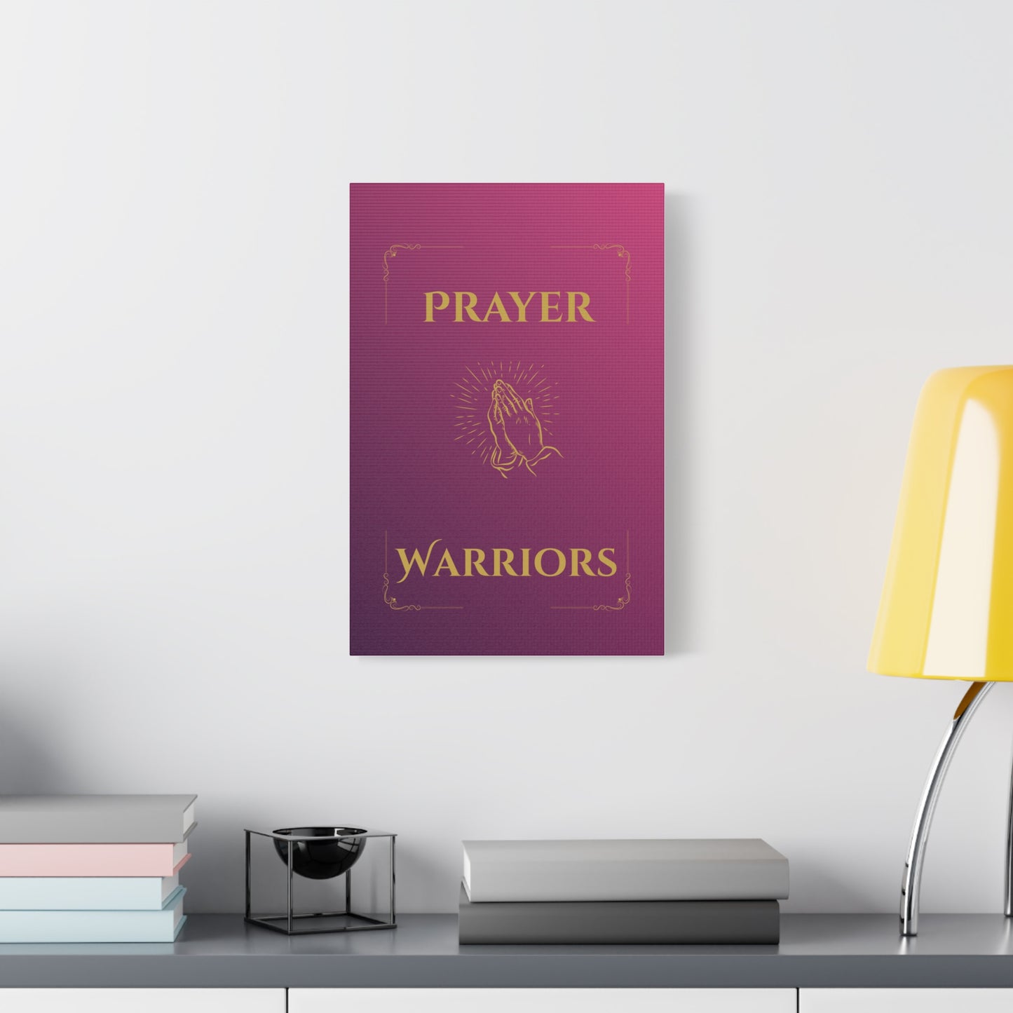 Prayer Warriors Canvas Wall Art — Glorified Magenta with Anointed Gold Text