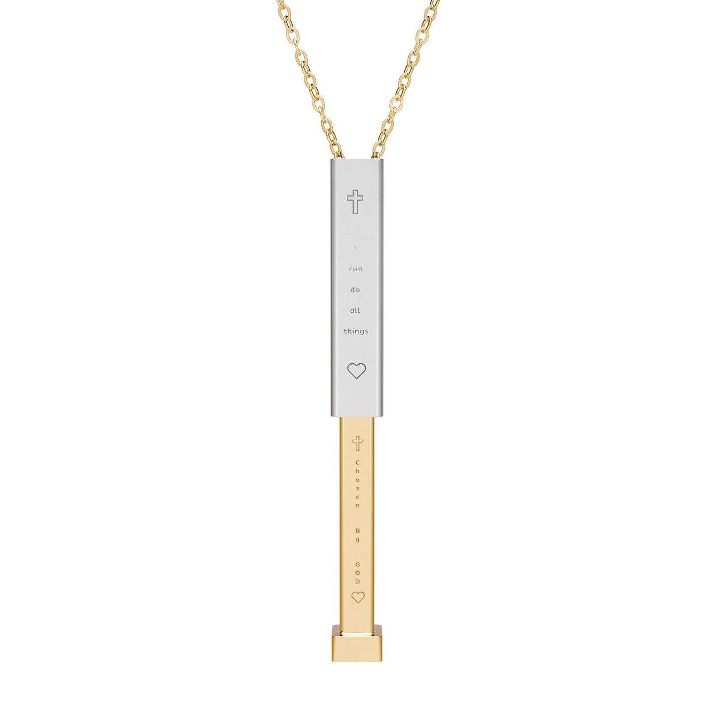 "I Can Do All Things" — Hidden Message Sliding Bar Necklace | Faith Scripture Jewelry | Philippians 4:13