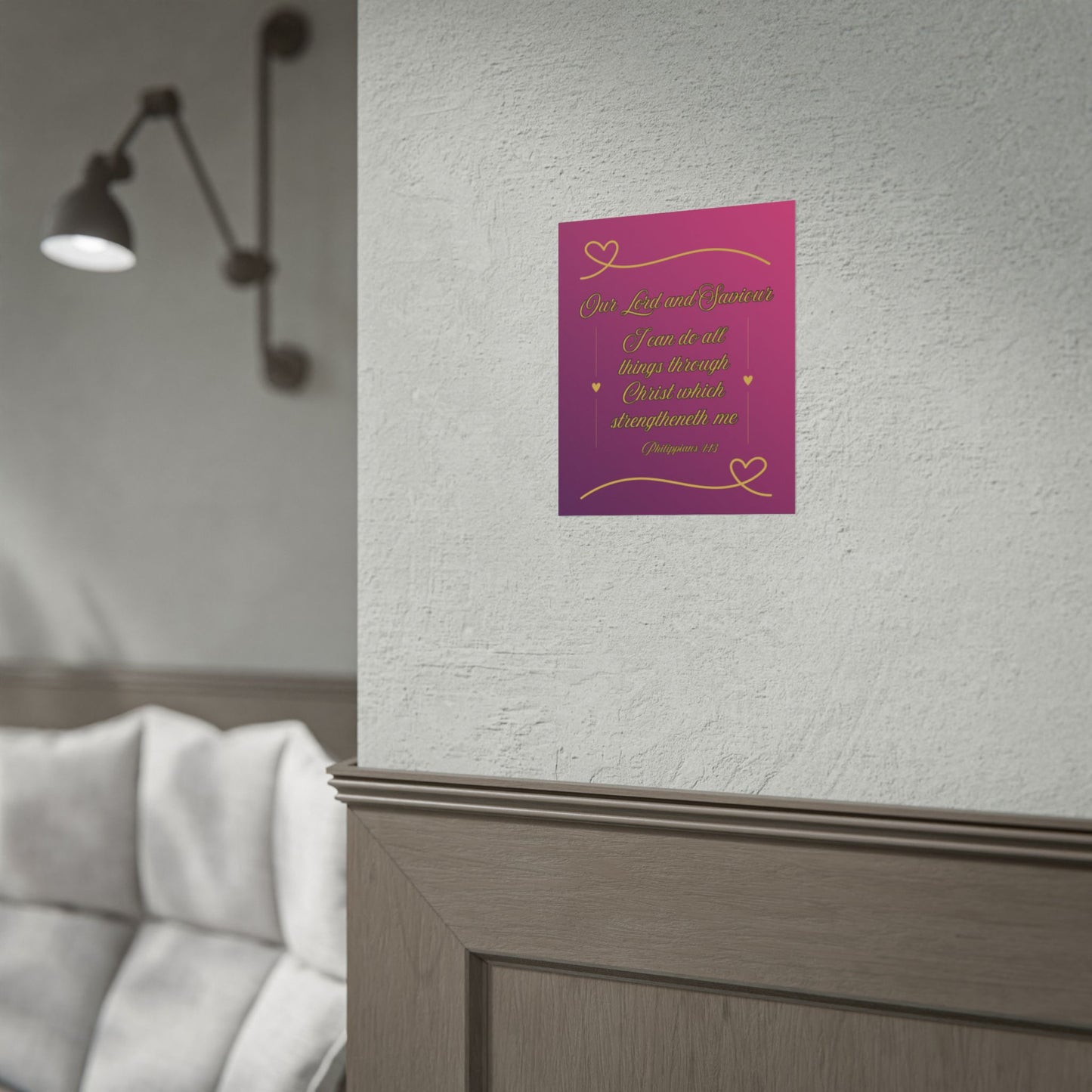 Our Lord and Saviour — Philippians 4:13 Scripture Wall Art Glorified Magneta