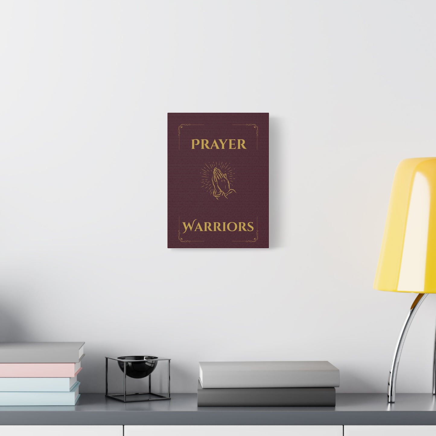 Prayer Warriors Canvas Wall Art — Redeemed Scarlet with Anointed Gold Text