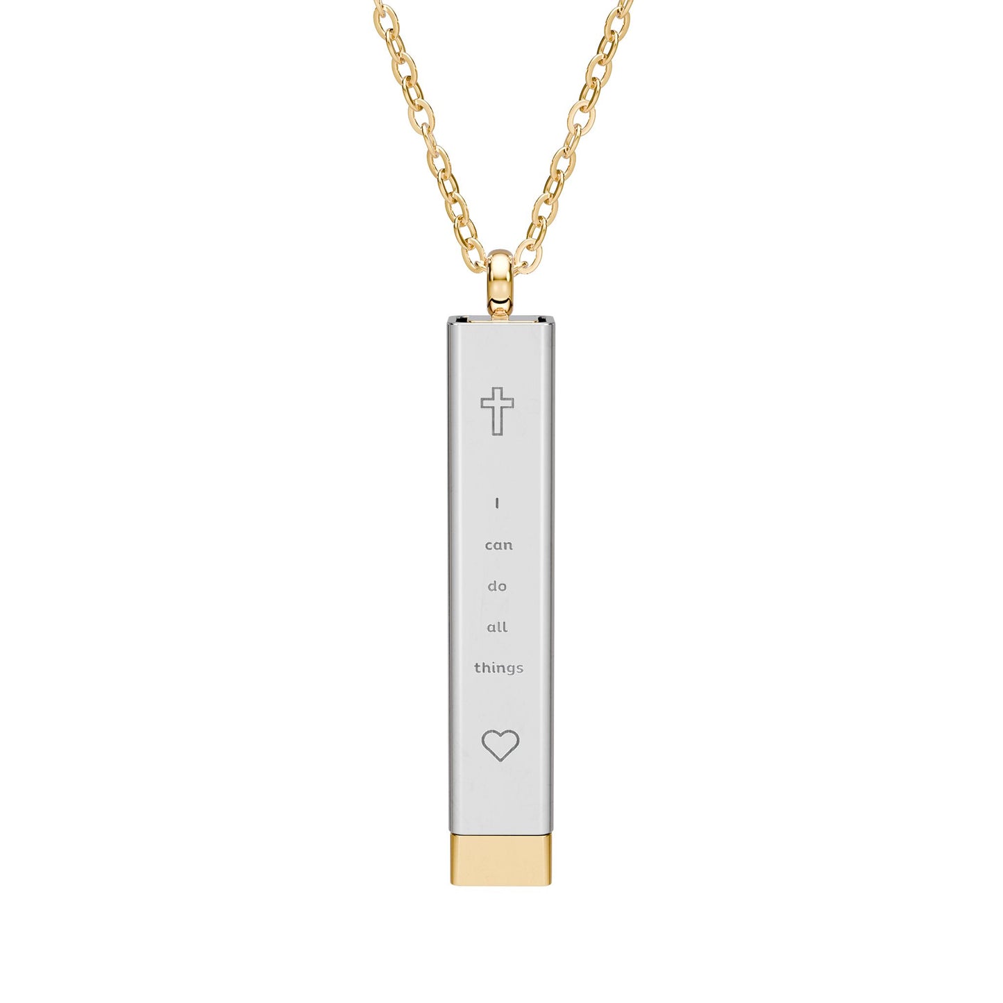 "I Can Do All Things" — Hidden Message Sliding Bar Necklace | Faith Scripture Jewelry | Philippians 4:13
