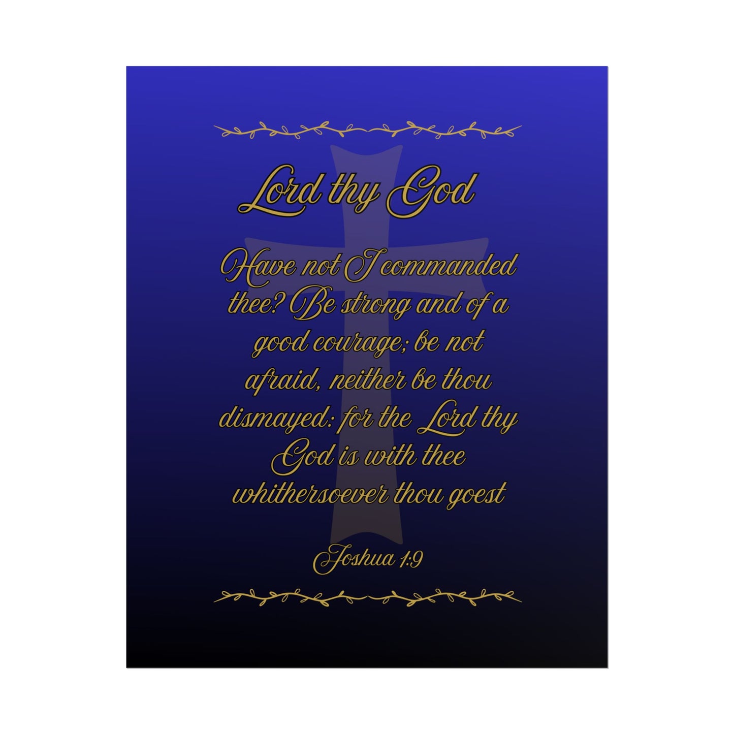 Lord thy God — Joshua 1:9 Scripture Wall Art Heavenly Blue