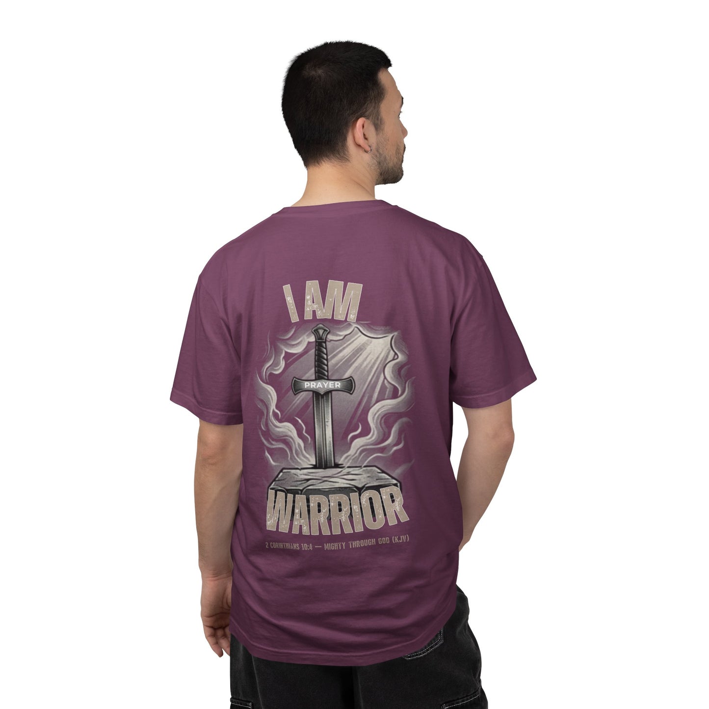 "I Am a Prayer Warrior" — Unisex Faith Heritage Crest T-Shirt | Celtic Cross | Prayer Warrior Tee