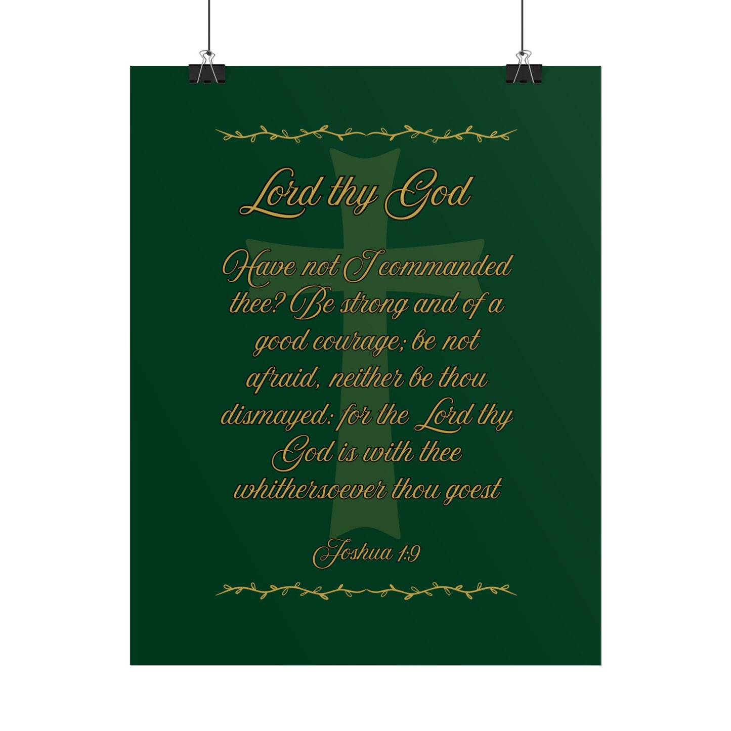 Lord thy God — Joshua 1:9 Scripture Wall Art Legacy Emerald