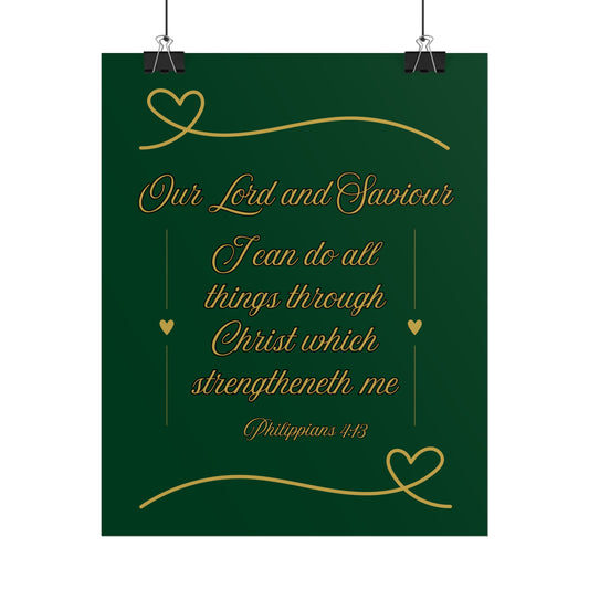 Our Lord and Saviour — Philippians 4:13 Scripture Wall Art Legacy Emerald