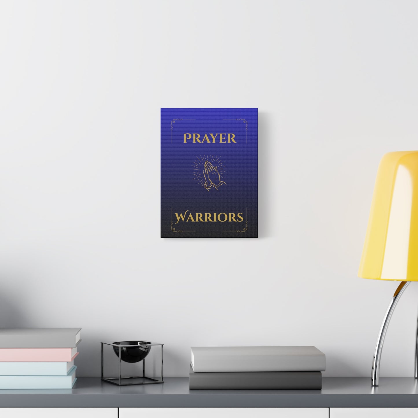 Prayer Warriors Canvas Wall Art — Heavenly Blue with Anointed Gold Text