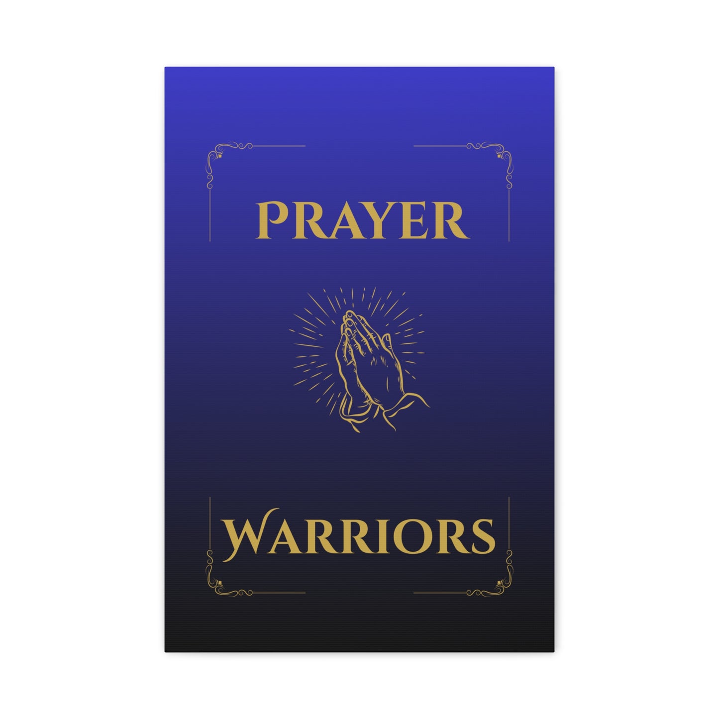 Prayer Warriors Canvas Wall Art — Heavenly Blue with Anointed Gold Text