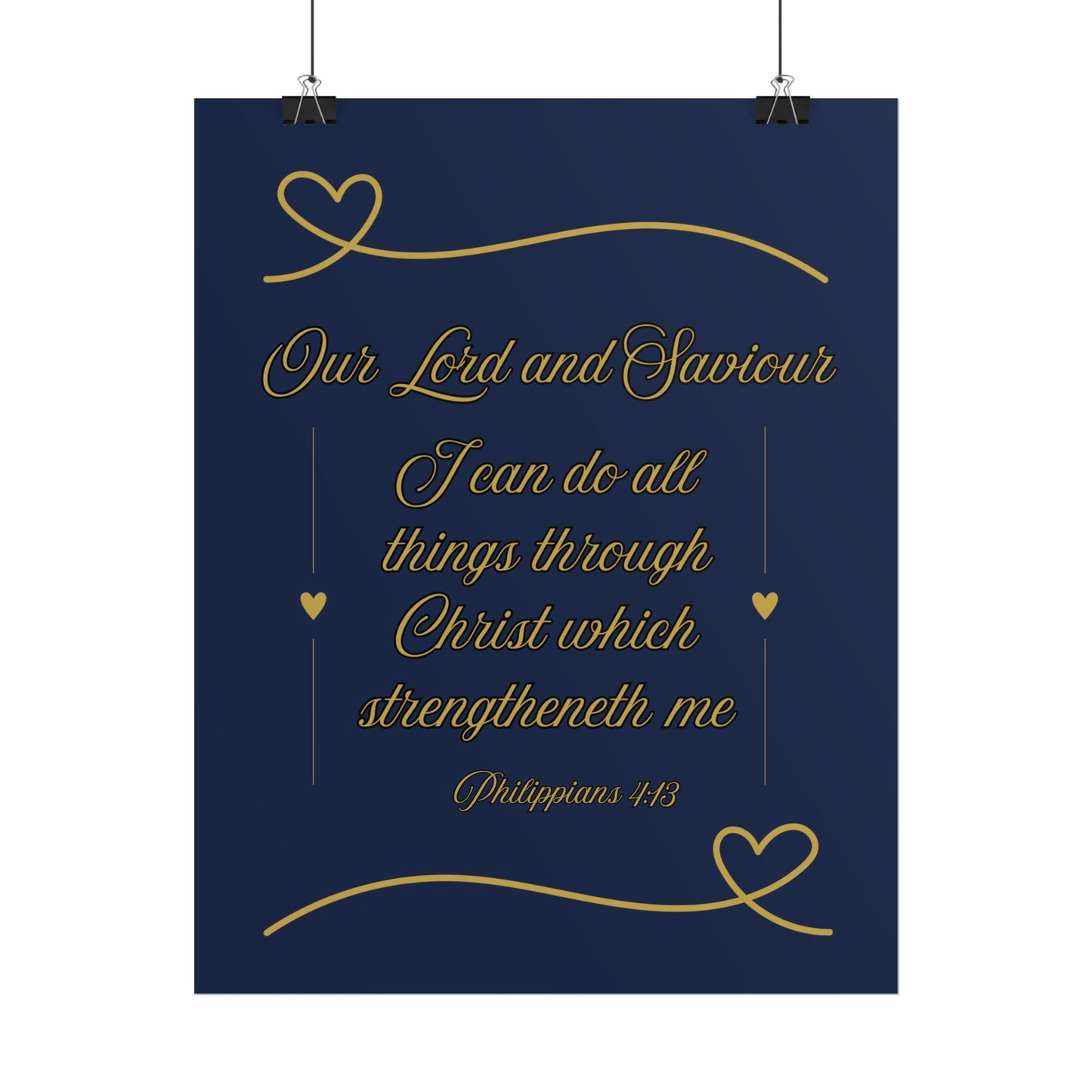 Our Lord and Saviour – Philippians 4:13 Scripture Wall Art Faithful Midnight