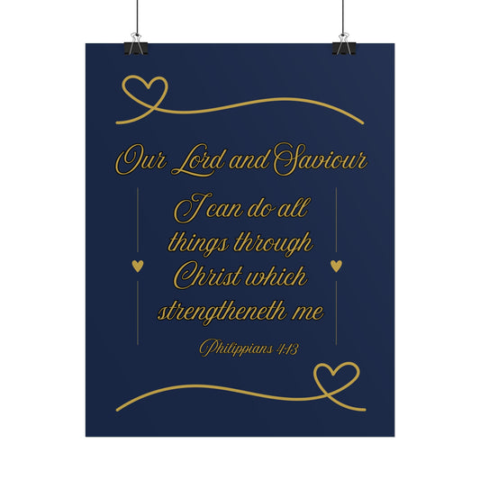 Our Lord and Saviour – Philippians 4:13 Scripture Wall Art Faithful Midnight